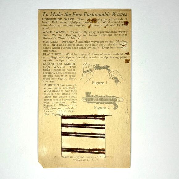 Antique/Vintage Set of 4 Flapper Hair Waver Clips 1922 Nell Brinkley on Card - Picture 2 of 10